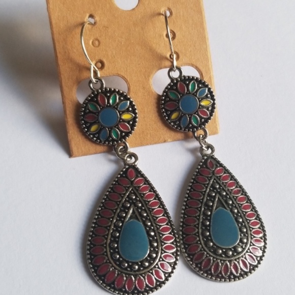 Vintage water Drop statment Earrings - Picture 2 of 7